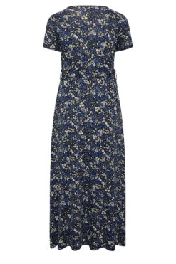 YOURS Curve Navy Blue Ditsy Print Wrap Front Tie Maxi Dress 11 YOURS Curve Navy Blue Ditsy Print Wrap Front Tie Maxi Dress -JOICY Clothing Shop 384ed637 99b6 43 301783 Y