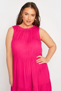YOURS Curve Hot Pink Sleeveless Crinkle Dress -JOICY Clothing Shop 38a7424b 9b46 48 137121 D