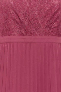 YOURS LONDON Curve Burgundy Red Lace Puff Sleeve Pleated Maxi Dress -JOICY Clothing Shop 38b98d15 83ea 43 161904 Z