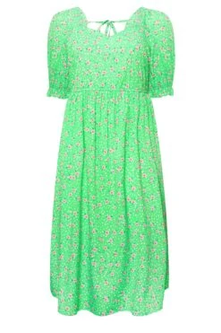 LIMITED COLLECTION Curve Green Floral Print Sweetheart Dress -JOICY Clothing Shop 39c97055 de5a 4a 215678 X