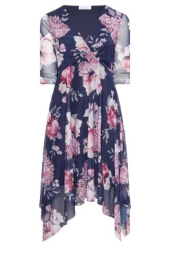 YOURS LONDON Curve Blue Floral Mesh Wrap Dress 10 YOURS LONDON Curve Blue Floral Mesh Wrap Dress -JOICY Clothing Shop 3a6cd984 6433 4c 162118 X