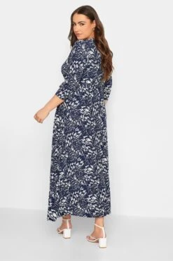 YOURS Curve Navy Blue Floral Print Maxi Dress -JOICY Clothing Shop 3b155fff e3cf 44 301892 C