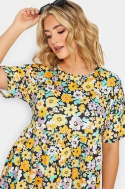 YOURS PETITE Curve Yellow Floral Print Smock Dress -JOICY Clothing Shop 3ba8f827 f724 44 174426 E