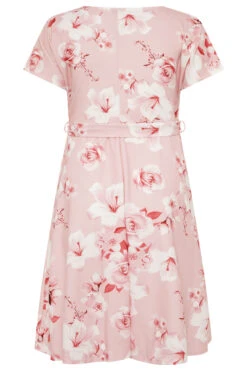 YOURS LONDON Curve Blush Pink Floral Wrap Skater Dress -JOICY Clothing Shop 3bbb6e8f d52e 40 161421 BK