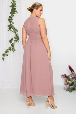 YOURS LONDON Curve Pink Lace Detail Chiffon Maxi Dress -JOICY Clothing Shop 3bdf6565 0f47 49 161890 C