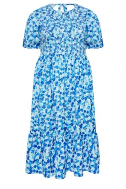 LIMITED COLLECTION Curve Blue Ditsy Print Shirred Midaxi Dress 12 LIMITED COLLECTION Curve Blue Ditsy Print Shirred Midaxi Dress -JOICY Clothing Shop 3e07ca04 e9e0 41 215539 X