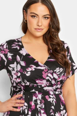 YOURS Curve Black Leaf Print Wrap Maxi Dress 8 YOURS Curve Black Leaf Print Wrap Maxi Dress -JOICY Clothing Shop 3ebc6235 dc96 4c 137434 D