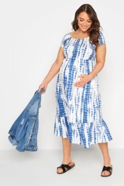 BUMP IT UP MATERNITY Curve Blue Tie Dye Shirred Dress -JOICY Clothing Shop 3f039c3c 8ae6 41 158361 B