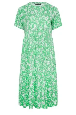 YOURS Curve Bright Green Ditsy Floral Smock Dress -JOICY Clothing Shop 40216c65 e5bd 49 302232 X