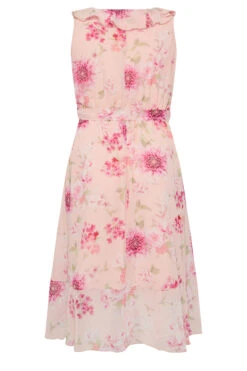 YOURS LONDON Curve Pink Floral Print Double Ruffle Wrap Dress -JOICY Clothing Shop 4358a319 3695 4c 162054 Y