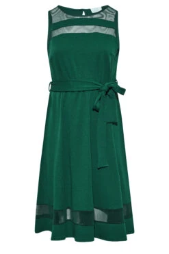 YOURS LONDON Curve Green Mesh Panel Skater Dress -JOICY Clothing Shop 43d45182 2e4d 4a 161626 X
