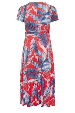 YOURS Curve Red Leaf Print Maxi Wrap Dress -JOICY Clothing Shop 457b183d cd98 4e 302164 Y