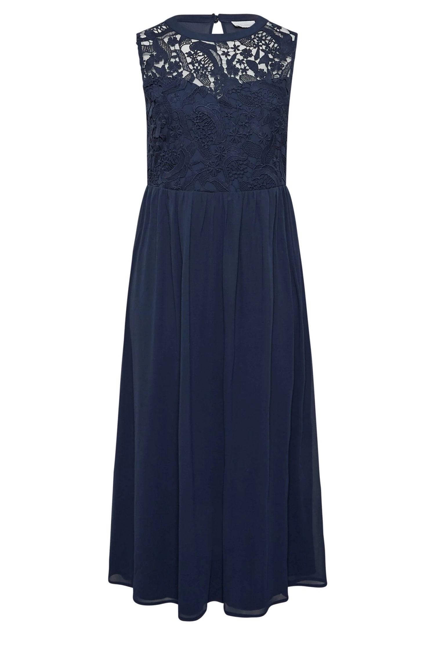 YOURS LONDON Curve Dark Blue Lace Front Chiffon Maxi Dress 5 YOURS LONDON Curve Dark Blue Lace Front Chiffon Maxi Dress - Image 5
