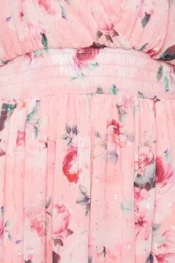 YOURS LONDON Curve Pink Angel Sleeve Floral Shirred Dress -JOICY Clothing Shop 46d06a6e 424d 43 162048 Z