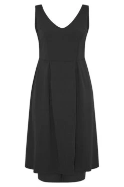 YOURS LONDON Curve Black High Low Pleated Midi Dress -JOICY Clothing Shop 470c7914 65cc 4c 161363 F