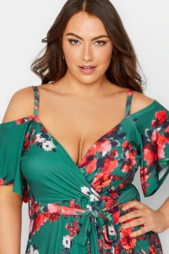YOURS LONDON Curve Green Floral Cold Shoulder Wrap Dress 8 YOURS LONDON Curve Green Floral Cold Shoulder Wrap Dress -JOICY Clothing Shop 47fffe59 29ff 46 162179 D