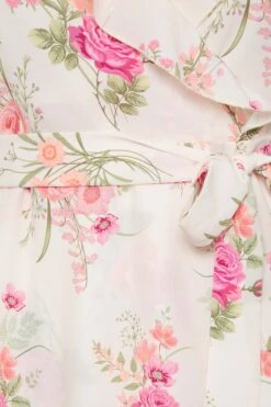 YOURS LONDON Curve White Floral Print Double Ruffle Wrap Dress -JOICY Clothing Shop 4857b068 16a5 4b 162052 Z