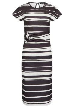 YOURS PETITE Curve Black & White Stripe Knot Midi Dress -JOICY Clothing Shop 48f9a74b db49 48 174578 X