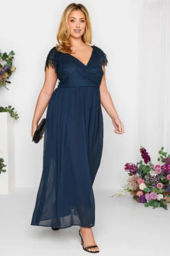 YOURS LONDON Curve Navy Blue Lace Detail Wrap Maxi Dress -JOICY Clothing Shop 49329bb5 eae9 4d 161893 A