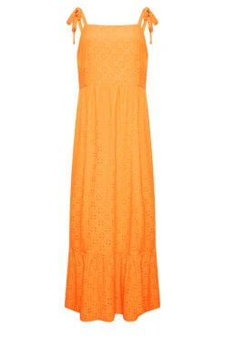 YOURS Curve Bright Orange Broderie Anglaise Maxi Dress -JOICY Clothing Shop 497cd27a ce3e 4c 137536 X