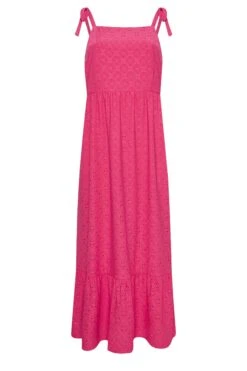 YOURS Curve Hot Pink Broderie Anglaise Maxi Dress -JOICY Clothing Shop 4ce8e526 9fe6 4a 137567 X