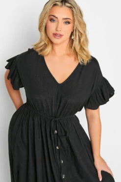 LIMITED COLLECTION Curve Black Frill Sleeve Cotton Maxi Dress -JOICY Clothing Shop 4da5e55f d81d 46 215680 D
