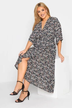 YOURS LONDON Curve Black Floral Print Midaxi Wrap Dress -JOICY Clothing Shop 4fc3ed0f 52fa 4d 161190 A