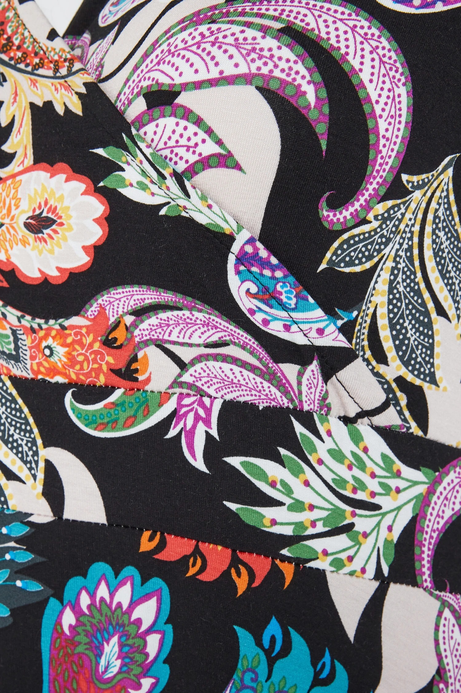 YOURS Curve Black Paisley Print V-Neck Midaxi Dress 4 YOURS Curve Black Paisley Print V-Neck Midaxi Dress - Image 4