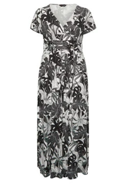 YOURS Curve Black & White Floral Leaf Print Front Tie Maxi Dress 10 YOURS Curve Black & White Floral Leaf Print Front Tie Maxi Dress -JOICY Clothing Shop 52679fca 8068 49 301698 X