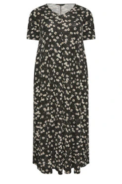YOURS Curve Black Pleat Front Daisy Maxi Dress -JOICY Clothing Shop 53506501 d258 42 137277 X
