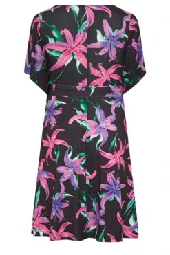 YOURS LONDON Curve Black Floral Print Wrap Dress -JOICY Clothing Shop 5455cc56 5a60 4c 162201 Y