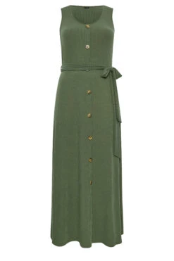 YOURS Curve Green Button Through Sleeveless Maxi Dress -JOICY Clothing Shop 54d41082 45b2 47 137542 X