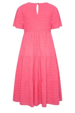 LIMITED COLLECTION Curve Hot Pink Textured Tiered Smock Dress -JOICY Clothing Shop 54f41149 da4b 4f 215542 Y
