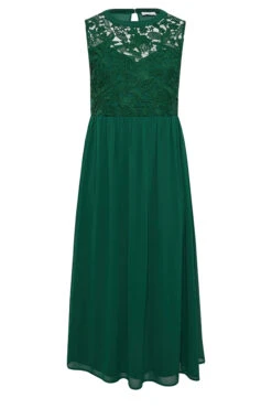 YOURS LONDON Curve Forest Green Lace Front Chiffon Maxi Dress -JOICY Clothing Shop 55cf6bc7 46f6 47 161891 X