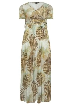 YOURS Curve Brown Tropical Leaf Print Wrap Dress 10 YOURS Curve Brown Tropical Leaf Print Wrap Dress -JOICY Clothing Shop 56652887 58c8 4e 301987 X