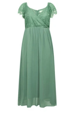 YOURS LONDON Curve Green Lace Detail Wrap Maxi Dress -JOICY Clothing Shop 572366a3 2bd3 4e 161895 X