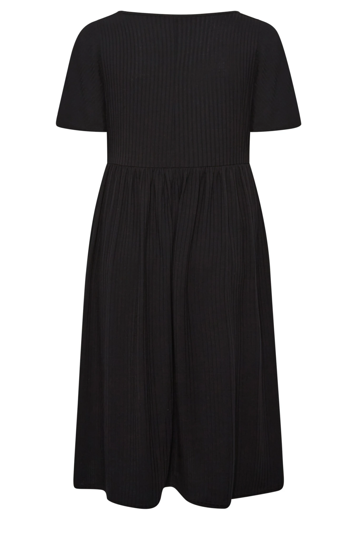 LIMITED COLLECTION Curve Black Ribbed Square Neck Midi Dress 6 LIMITED COLLECTION Curve Black Ribbed Square Neck Midi Dress - Image 6