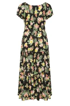 YOURS Curve Black Tropical Print Bardot Maxi Dress 11 YOURS Curve Black Tropical Print Bardot Maxi Dress -JOICY Clothing Shop 579627e5 010b 4f 137324 Y