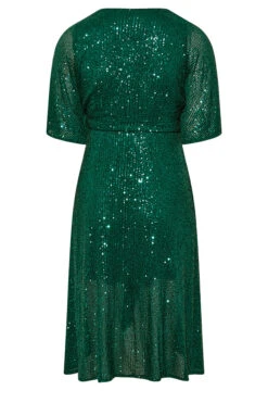 YOURS LONDON Curve Green Sequin Embellished Double Wrap Dress -JOICY Clothing Shop 57970435 45e6 4d 161394 Y