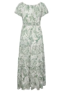 YOURS Curve Green Floral Print Bardot Maxi Dress -JOICY Clothing Shop 57fa45d9 e5f7 42 137422 Y