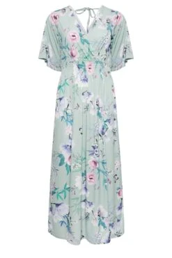 YOURS LONDON Light Blue Floral Shirred Maxi Dress -JOICY Clothing Shop 595df49b ccb3 45 162126 X