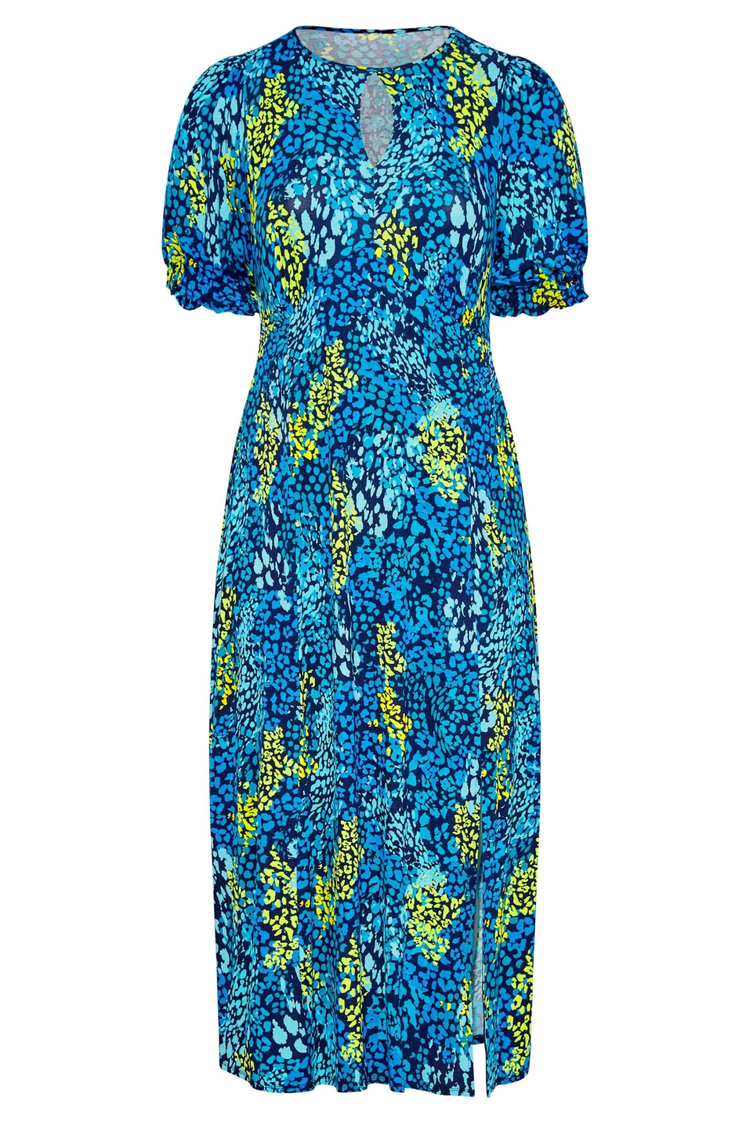 YOURS LONDON Curve Blue Animal Print Keyhole Maxi Dress 5 YOURS LONDON Curve Blue Animal Print Keyhole Maxi Dress - Image 5