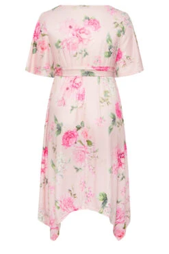 YOURS LONDON Curve Light Pink Floral Hanky Hem Dress -JOICY Clothing Shop 5a4d164f 6f35 44 162105 YR