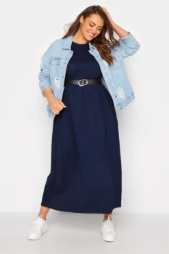 LIMITED COLLECTION Curve Navy Throw On Maxi Dress