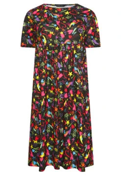 LIMITED COLLECTION Curve Black Scribble Print Smock Dress -JOICY Clothing Shop 5bdc4373 c176 40 215777 X