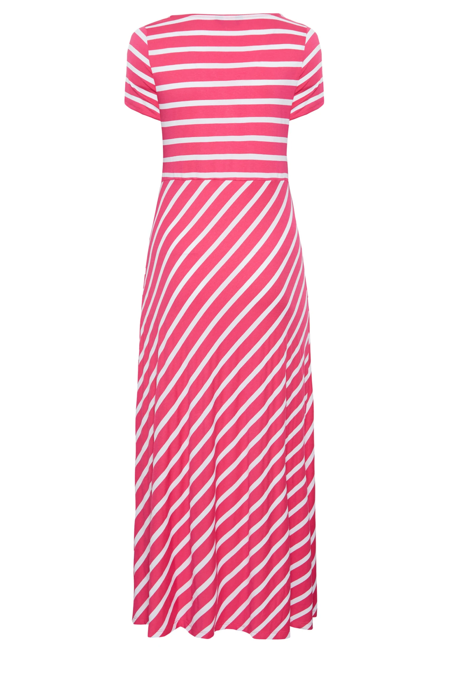 YOURS Curve Pink Stripe Swing Maxi Dress 6 YOURS Curve Pink Stripe Swing Maxi Dress - Image 6