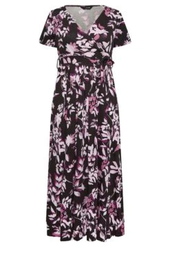 YOURS Curve Black Leaf Print Wrap Maxi Dress 10 YOURS Curve Black Leaf Print Wrap Maxi Dress -JOICY Clothing Shop 5f3807c3 5c87 41 137434 X