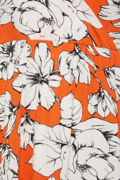 YOURS Curve Orange Floral V-Neck Tiered Wrap Dress -JOICY Clothing Shop 603a8ed2 d4c5 47 301895 Z