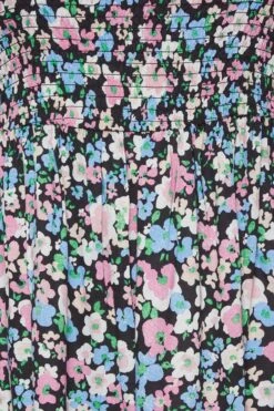 YOURS Curve Black Floral Ditsy Shirred Midi Dress -JOICY Clothing Shop 60802aea 5dcd 45 137330