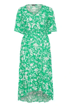 YOURS Curve Green Floral Dipped Hem Dress 10 YOURS Curve Green Floral Dipped Hem Dress -JOICY Clothing Shop 60a100ff 604e 42 137119 X